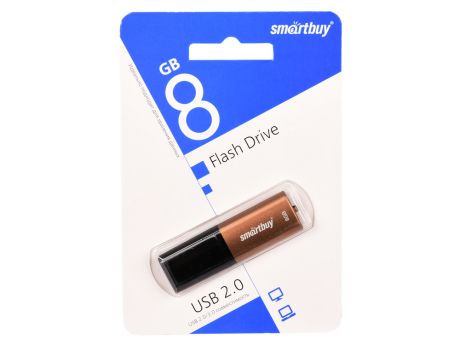 USB флешка Smartbuy X-Cut 8Gb Brown (SB8GBXC-BR) USB 2.0 / 15 МБ/cек / 5 МБ/cек