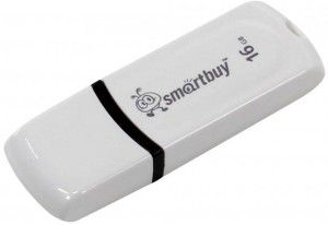 USB флешка Smartbuy Paean 16Gb White (SB16GBPN-W) USB 2.0 / 15 МБ/cек / 5 МБ/cек