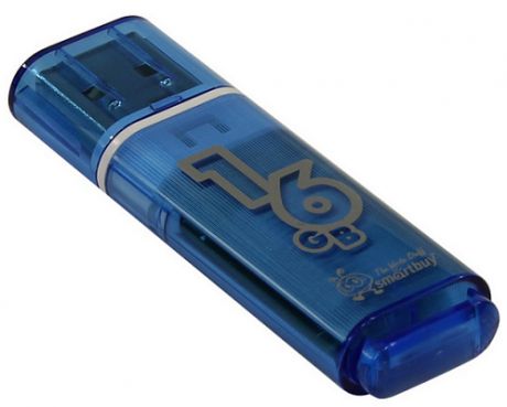 USB флешка Smartbuy Glossy series 16Gb Blue (SB16GBGS-B) USB 2.0 / 15 МБ/cек / 5 МБ/cек