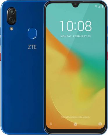 Смартфон ZTE Blade V10 VITA (2+32) BLUE AQUAMARINE Blue Spreadtrum SC9863(1.6)/2 Gb/32 Gb/6.26" (1520 x 720)/DualSim/LTE/NFC/BT/Android 9.0
