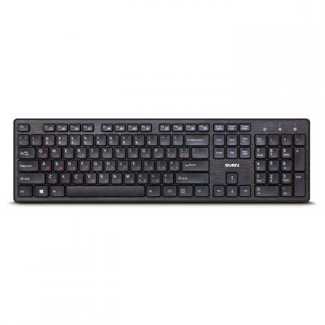Клавиатура беспроводная SVEN KB-E5800W чёрная (2,4 GHz, 104кл. Slim, островн.клавб 12 Fn функций)