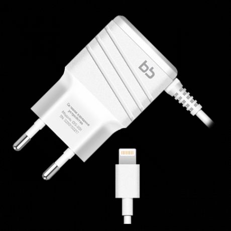 Сетевое зарядное устройство BB s8pin для Apple 2А, 1.2 м, бел., 015-001