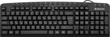 Клавиатура Defender Focus HB-470 RU Black USB проводная, 104 клавиши + 19