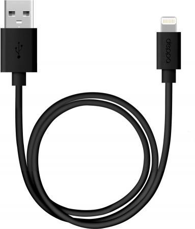 Кабель Deppa USB - 8-pin Lightning для Apple, 2 м., круглый, чёрный