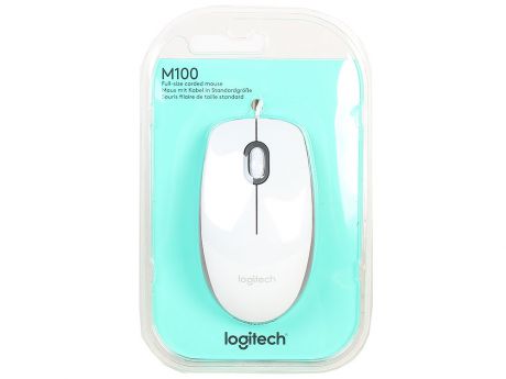 Мышь (910-005004) Logitech Mouse M100 White USB