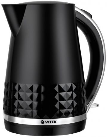 Чайник Vitek VT-7054 BK, 2200Вт, 1.7л, пластик, черный/рефлёная поверхность