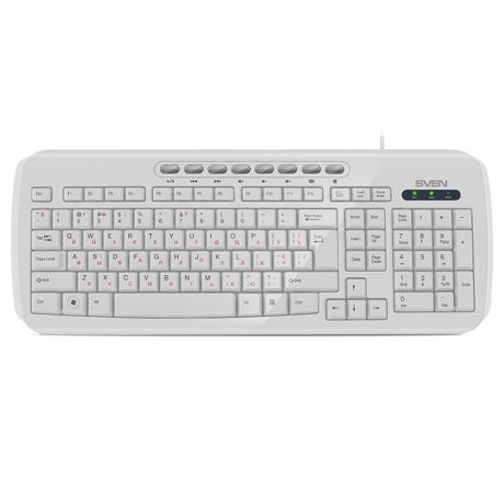 Клавиатура Sven KB-C3050 White USB проводная, 112 клавиш + 8