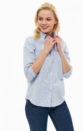 Рубашка Tommy Hilfiger WW0WW23981 902 shirt blue / classic white stripe