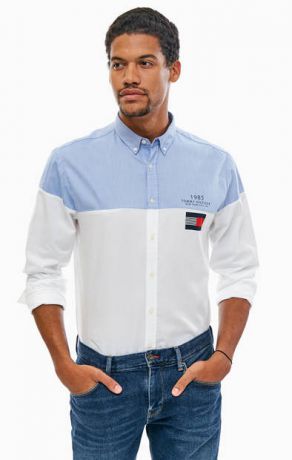 Рубашка Tommy Hilfiger MW0MW08987 902 shirt blue / bright white