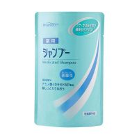 Kumano cosmetics Cool Medicated Rinse in Shampoo - Шампунь слабокислотный против перхоти и зуда, сменный блок, 400 мл