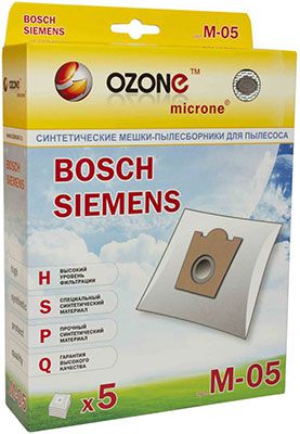 Мешки-пылесборники Ozone M-05 синтетические для пылесоса 5 шт