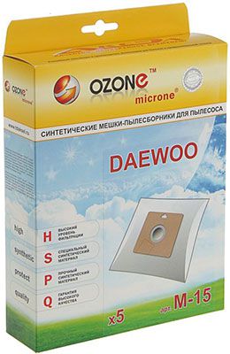 Мешки-пылесборники Ozone M-15 синтетические для пылесоса 5 шт