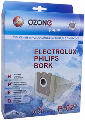 Мешки-пылесборники Ozone P-02 бумажные для пылесоса 5 шт