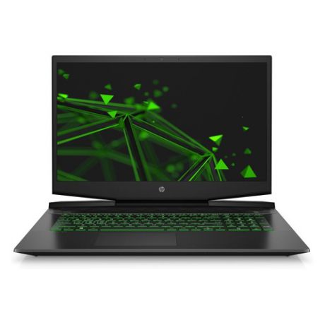 Ноутбук HP Pavilion Gaming 17-cd0010ur, 17.3", IPS, Intel Core i5 9300H 2.4ГГц, 8Гб, 1000Гб, 128Гб SSD, nVidia GeForce GTX 1650 - 4096 Мб, Free DOS, 7DY56EA, черный/зеленый