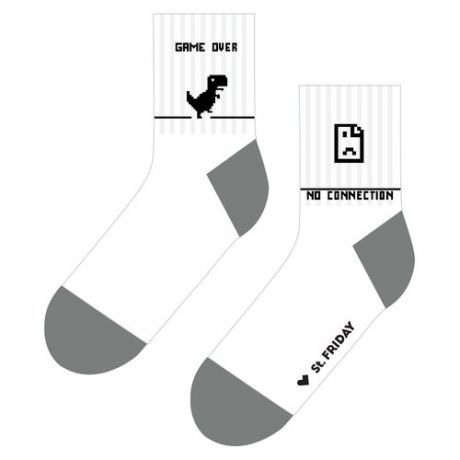Дизайнерские носки St.Friday Socks, размер 34-37, цвет ,белый