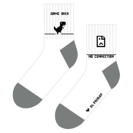 Дизайнерские носки St.Friday Socks, размер 38-41, цвет ,белый