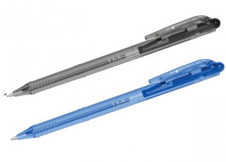Ручка шариковая автоматическая Delta 0,7мм прозрачный корпус синяя IBP404/BU