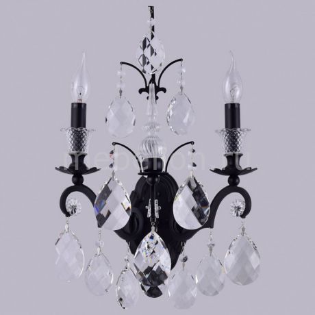 Бра Crystal Lux 2 MAGNIFICO AP2 BLACK/TRANSPARENT