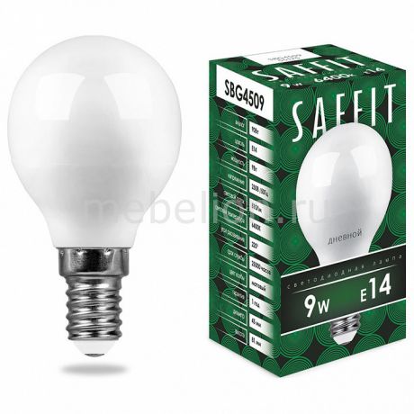 Лампа светодиодная Feron Saffit SBG4509 E14 220В 9Вт 6400K 55125