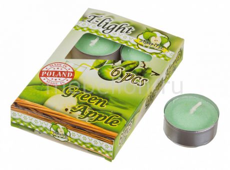 Набор из 6 свечей ароматических АРТИ-М (4x2 см) Зеленое яблоко 348-478