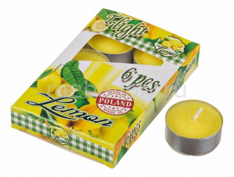 Набор из 6 свечей ароматических АРТИ-М (4x2 см) Лимон 348-477
