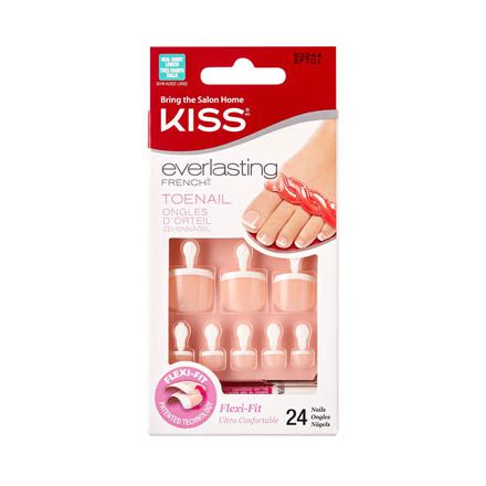 Kiss, Набор накладных ногтей с клеем «Ультрастойкий французский педикюр»