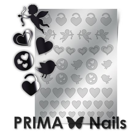 Prima Nails, Металлизированные наклейки LV-02, серебро