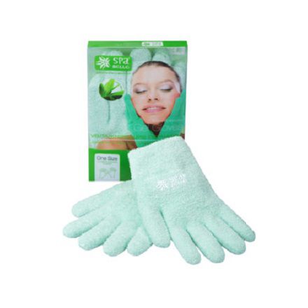 Spa Belle, Увлажняющие гелевые перчатки, цвет зеленый с алоэ
