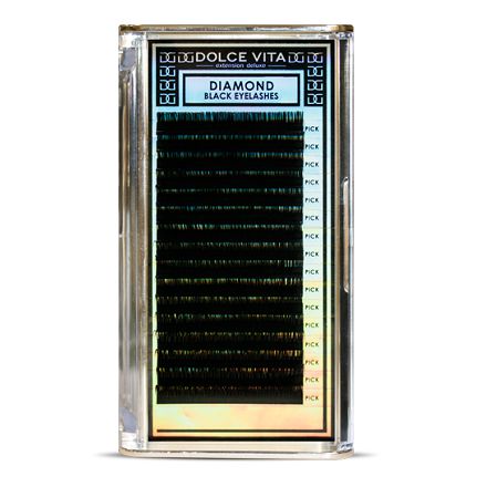 Dolce Vita, Ресницы в ленте Diamond Black Deluxe 0.15/14 B натуральный изгиб