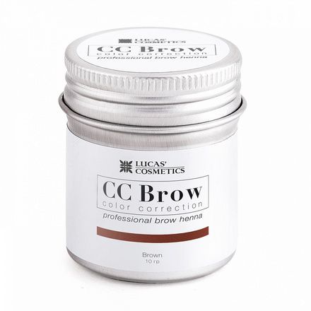 Lucas' Cosmetics, Хна для бровей CC Brow, коричневая, в баночке, 10 г