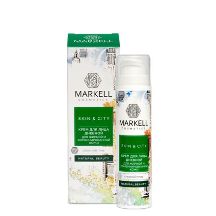 Markell, Дневной крем для жирной и комбинированной кожи Skin&City «Снежный гриб», 50 мл