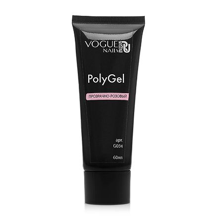 Vogue Nails, PolyGel, прозрачно-розовый, 60 мл