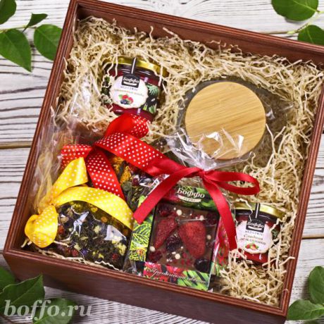 Подарочный набор в деревянном ящике "Волшебный аромат чая"