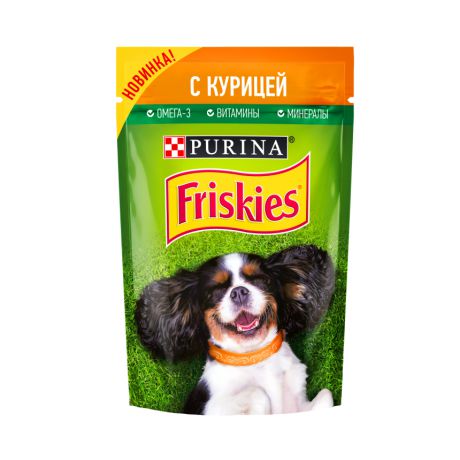 Влажный корм Purina Friskies для взрослых собак, с курицей в подливе, пауч, 85 г 12378621