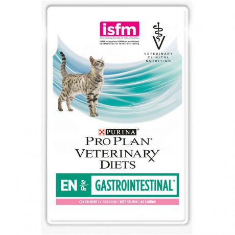 Влажный корм Pro Plan Veterinary Diets EN для кошек при расстройствах пищеварения, с лососем, пауч, 85 г 12381676