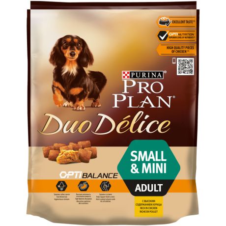 Сухой корм Purina Pro Plan DUO DELICE для взрослых собак мелких и карликовых пород с курицей и рисом, Пакет, 700 г 12340504