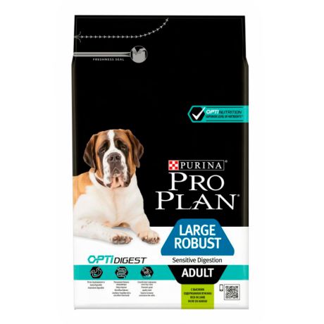 Сухой корм Purina Pro Plan для собак крупных пород с мощным телосложением с чувствительным пищеварением, ягнёнок, пакет, 3 кг 12294785