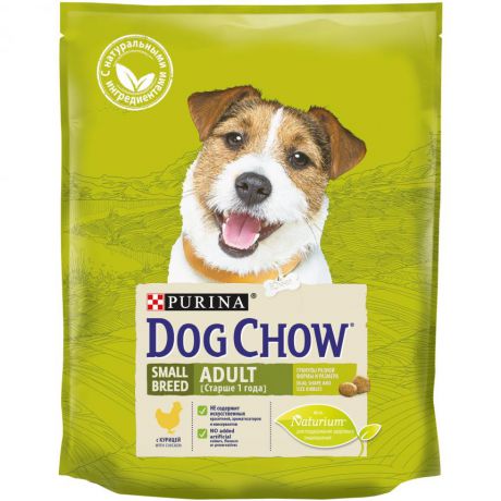Сухой корм Purina Dog Chow для взрослых собак мелких пород, курица, пакет, 800 г 12365140