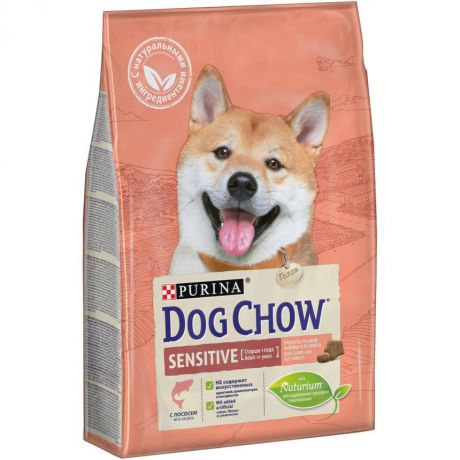 Сухой корм Purina Dog Chow Sensitive для взрослых собак с чувствительным пищеварением, лосось, пакет, 2,5 кг 12364511