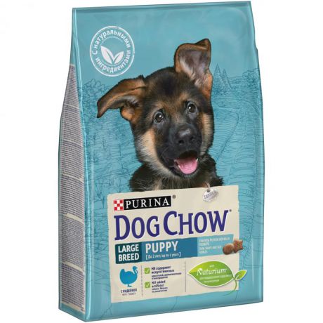 Сухой корм Purina Dog Chow для щенков крупных пород, индейка, пакет, 2,5 кг 12364514