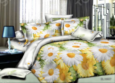 Комплект постельного белья «Сказочная поляна». 1,5-спальный. Рисунок: ромашки