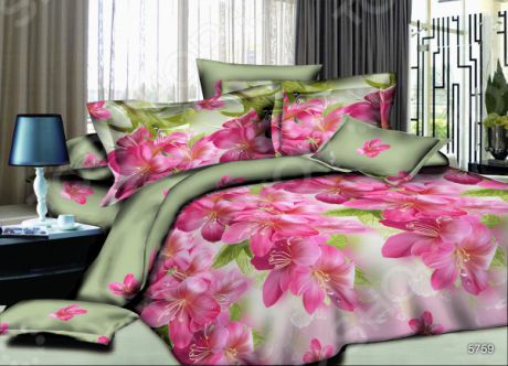 Комплект постельного белья «Счастье в цветах». 2-спальный. Рисунок: лилия