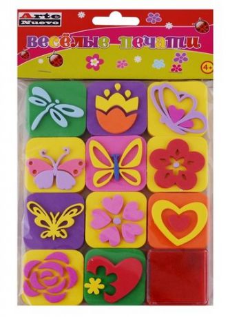 Набор для детского творчества Arte Nuevo Веселые печати Бабочки, подушечка с чернилами+веселые штампы