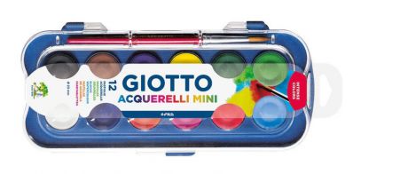 Набор сухой акварели в таблетках 12цветов Giotto Colour Blocks Mini O23mm, с кистью 352300