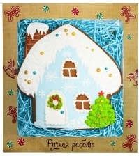 Пряник Счастливый домик Зима в коробке 15*15см 210гр