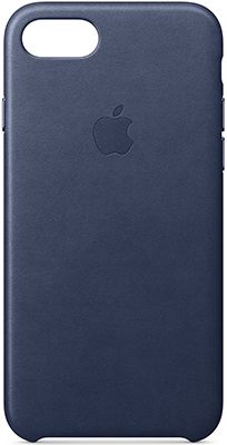Кожаный чехол Apple Leather Case для iPhone 8/7 цвет (Midnight Blue) тёмно-синий MQH82ZM/A