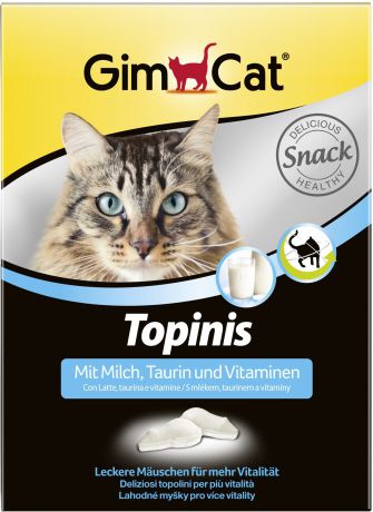 Витаминизированное лакомство Gimpet Topinis Мышки с молоком для кошек (220 г)