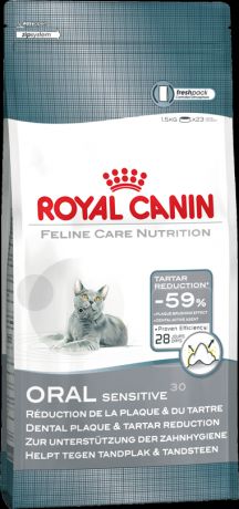 Сухой корм Royal Canin Oral Sensitive 30 для кошек для профилактики зубного налета и камня (400 г, )