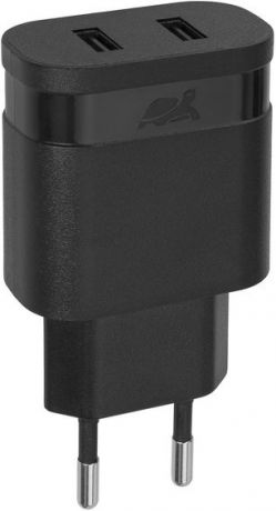 СЗУ Rivacase Rivapower 4122 BD1 RU 2 USB 2,4A + Дата кабель microUSB Black