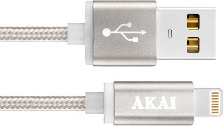 Дата-кабель Akai CE-604B USB 2.0 - 8-pin Apple Lighting Grey